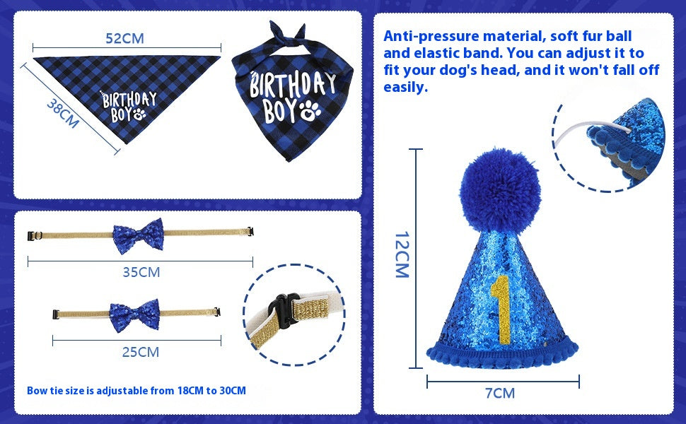 Pet Party Set — Hat, Scarf & Banner 🐾